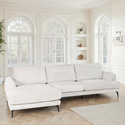 Canapé d'angle en tissu anti tache, 297x159xH89CM - FUJI