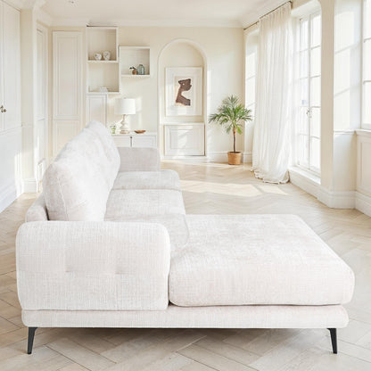 Canapé d'angle en tissu anti tache, 297x159xH89CM - FUJI