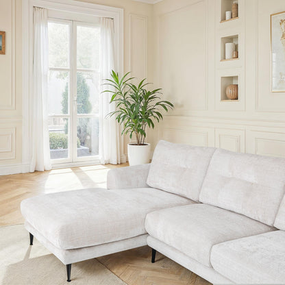 Canapé d'angle en tissu anti tache, 297x159xH89CM - FUJI