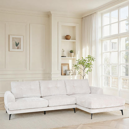 Canapé d'angle en tissu anti tache, 297x159xH89CM - FUJI