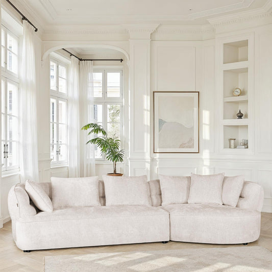 Canapé d'angle en tissu anti tache, 327x144xH74CM - SELENA