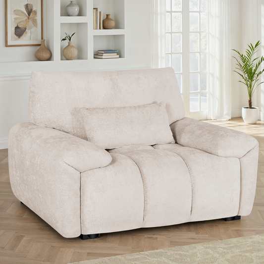 Canapé 3 places / fauteuil / pouf en tissu anti tache - MELINE