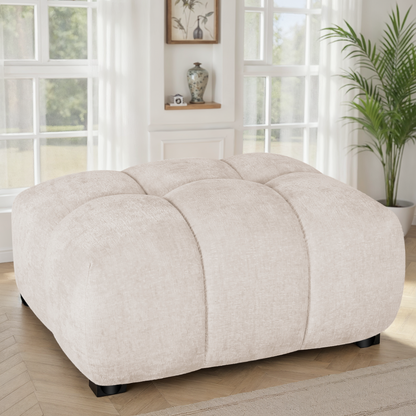 Canapé 3 places / fauteuil / pouf en tissu anti tache - MELINE