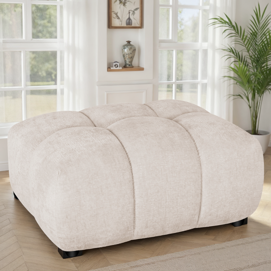 Canapé 3 places / fauteuil / pouf en tissu anti tache - MELINE