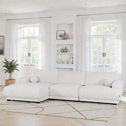 Canapé d'angle en tissu anti tache, 319x169xH89CM - SHIRLEY