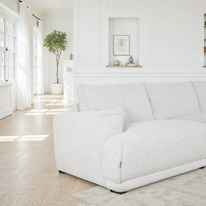 Canapé d'angle en tissu anti tache, 319x169xH89CM - SHIRLEY