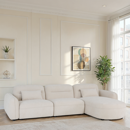 Canapé d'angle en tissu anti tache - ROXANE