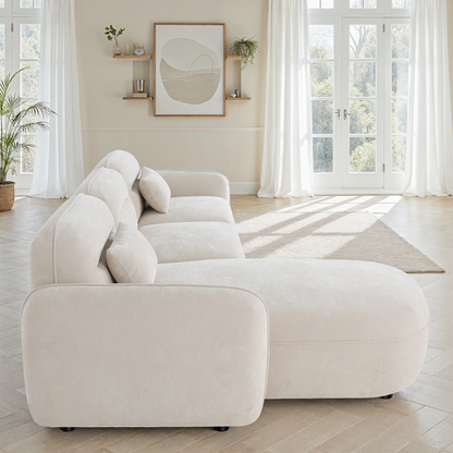 Canapé d'angle en tissu anti tache - ROXANE