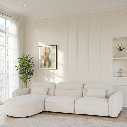 Canapé d'angle en tissu anti tache - ROXANE