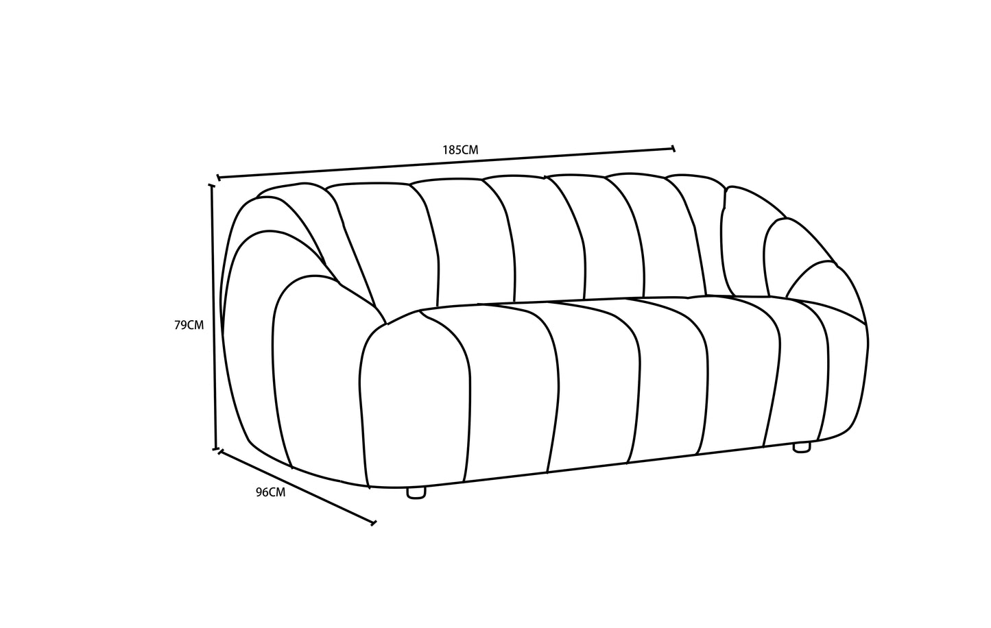 Canapé / fauteuil en tissu anti tache, H79CM - CLOUD