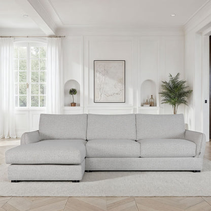 Canapé d'angle convertible en tissu anti tache, 283x170xH90CM - CARMEN