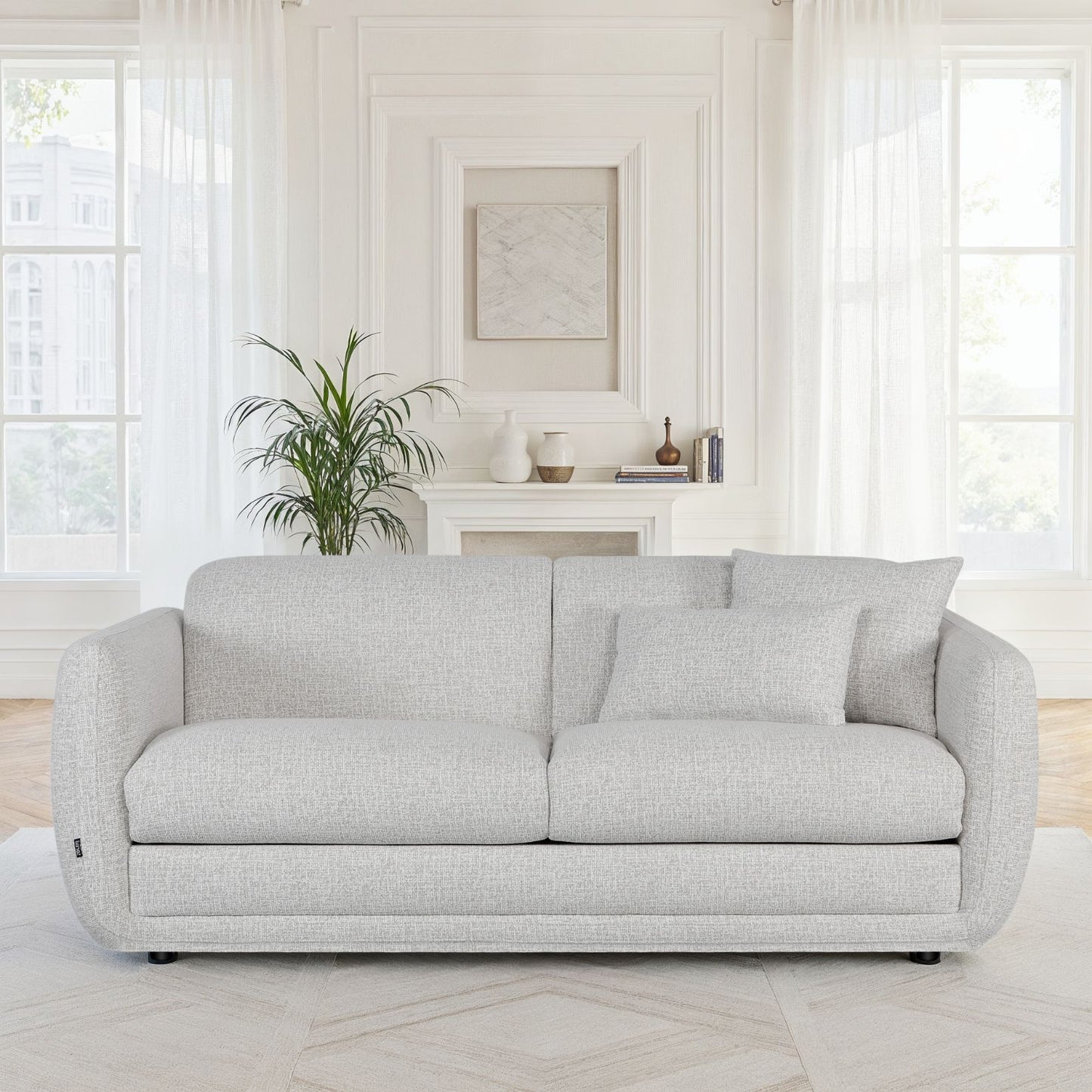 Canapé lit convertible clic-clac en tissu anti tache, 220x103xH84CM - CARMEN