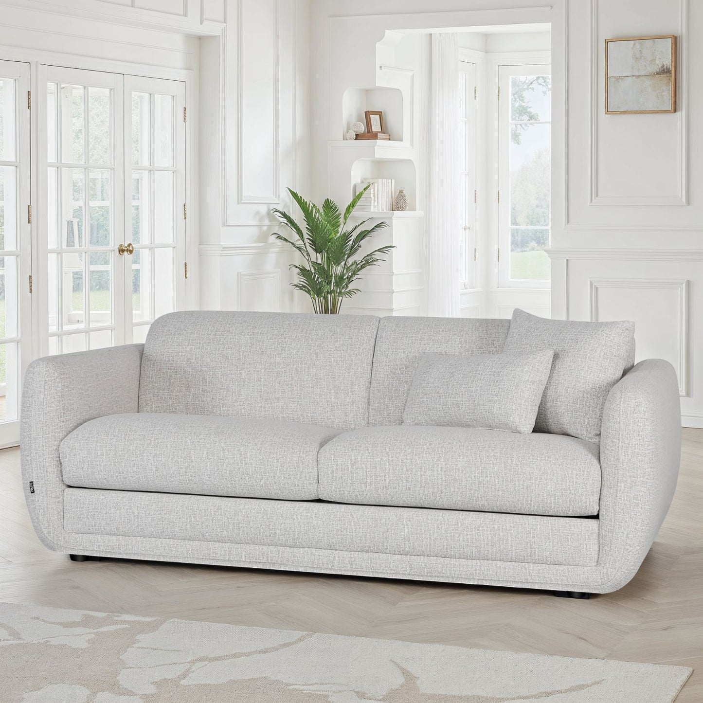 Canapé lit convertible clic-clac en tissu anti tache, 220x103xH84CM - CARMEN