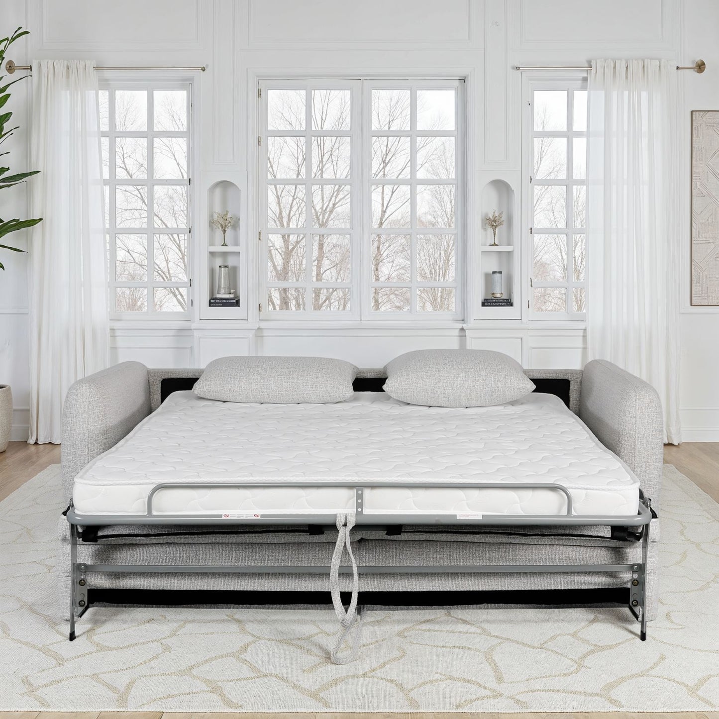 Canapé lit convertible clic-clac en tissu anti tache, 220x103xH84CM - CARMEN