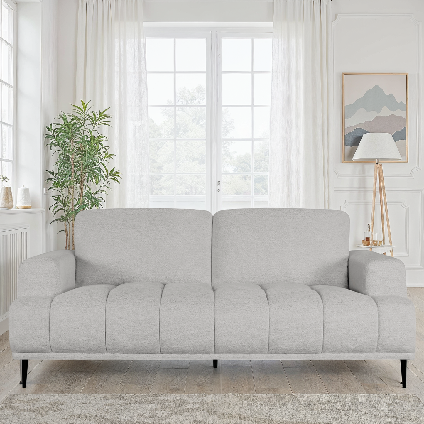 Canapé 3 places en tissu anti tache, 205x88xH88CM - STELLA