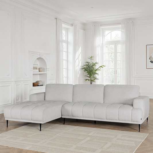 Canapé d'angle en tissu anti tache, 285x160xH88CM - STELLA