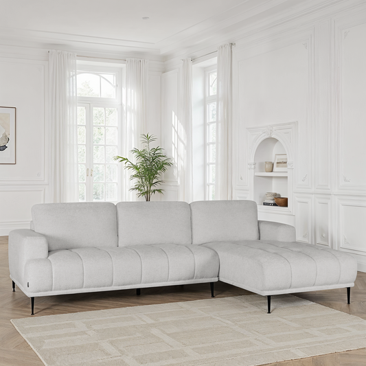 Canapé d'angle en tissu anti tache, 285x160xH88CM - STELLA