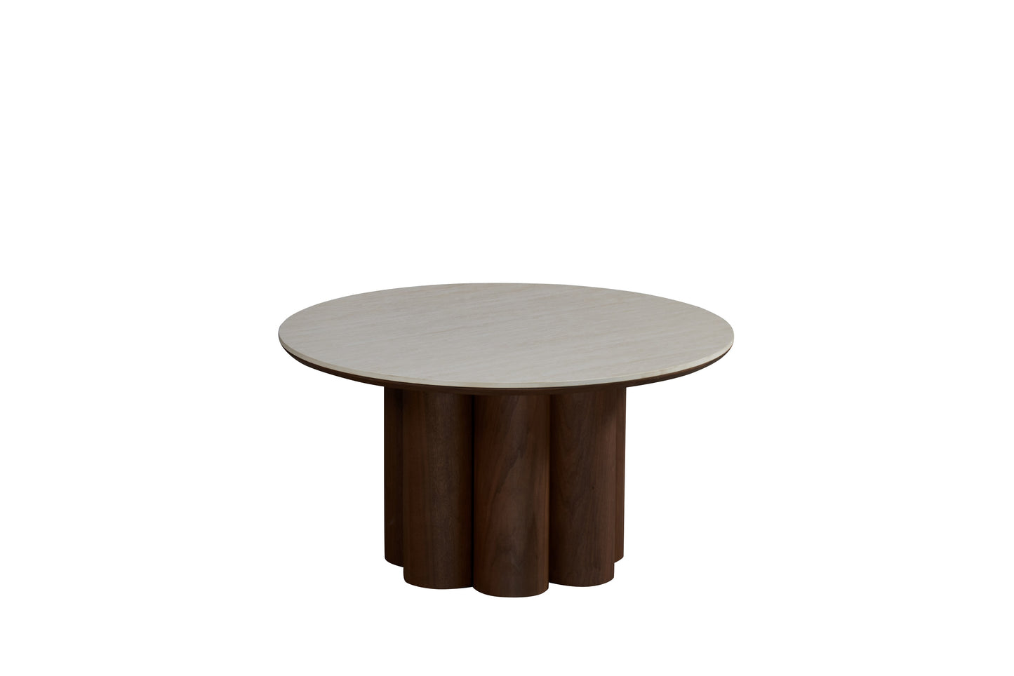 Table basse en particules de bois plateau céramique, D85xH45CM - JAPANDI