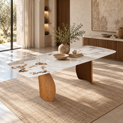 Table à manger avec plateau en céramique, H76CM - ENZO