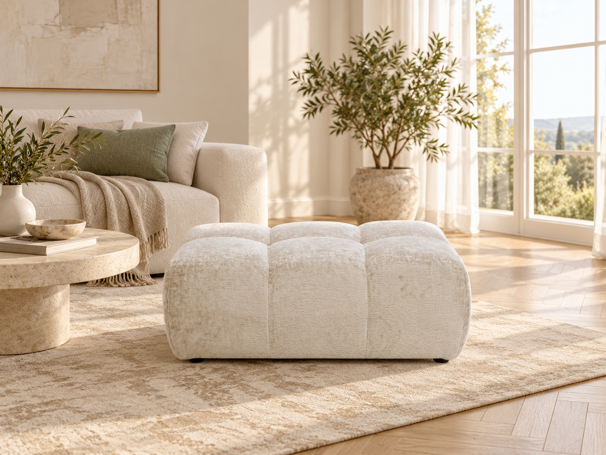 Pouf en tissu anti tache, 110x57xH44CM - HAZEL