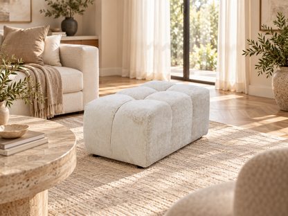 Pouf en tissu anti tache, 110x57xH44CM - HAZEL