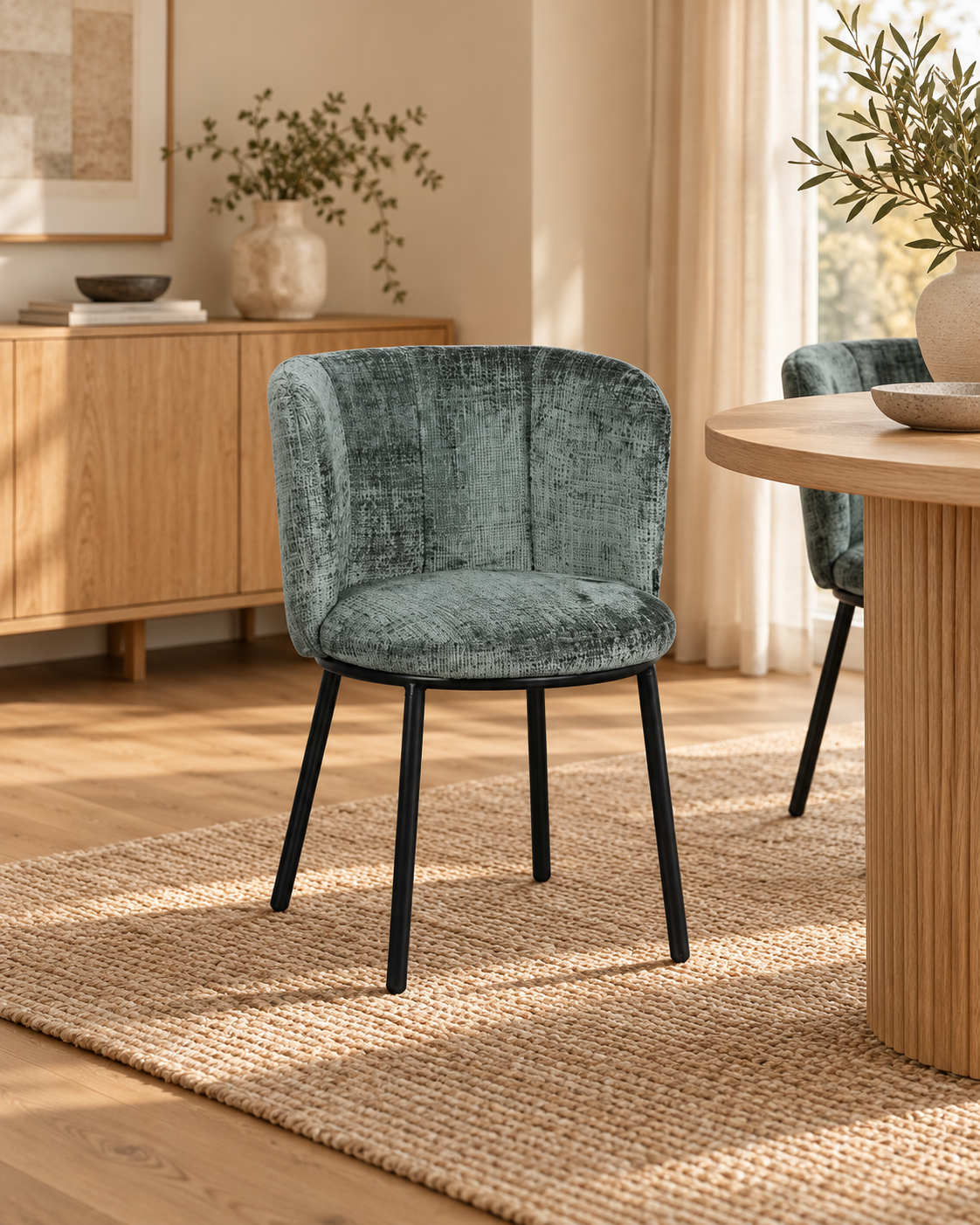 Chaise en tissu, 56,5x61xH80,5CM - LENA