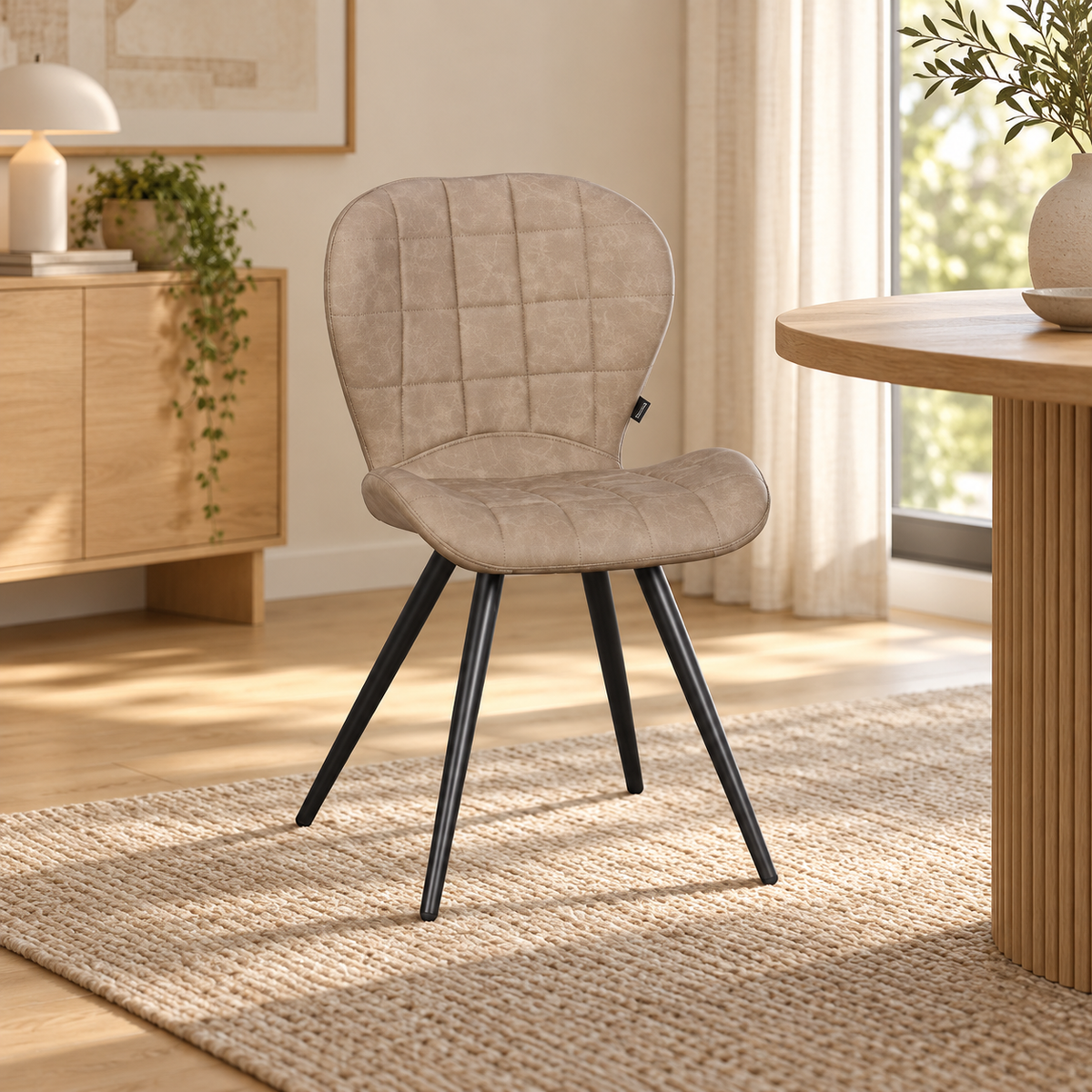 Chaise en simili cuir PETRA, 48x57,5xH80,5CM