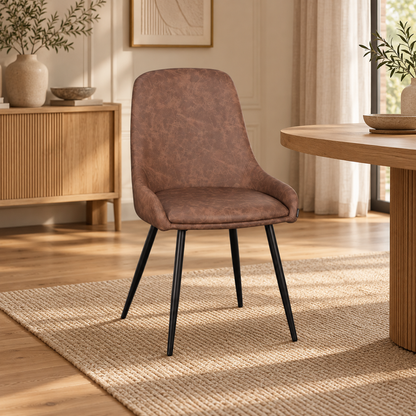 Chaise en Simili Cuir ROMY, 52x55,5xH87,5CM