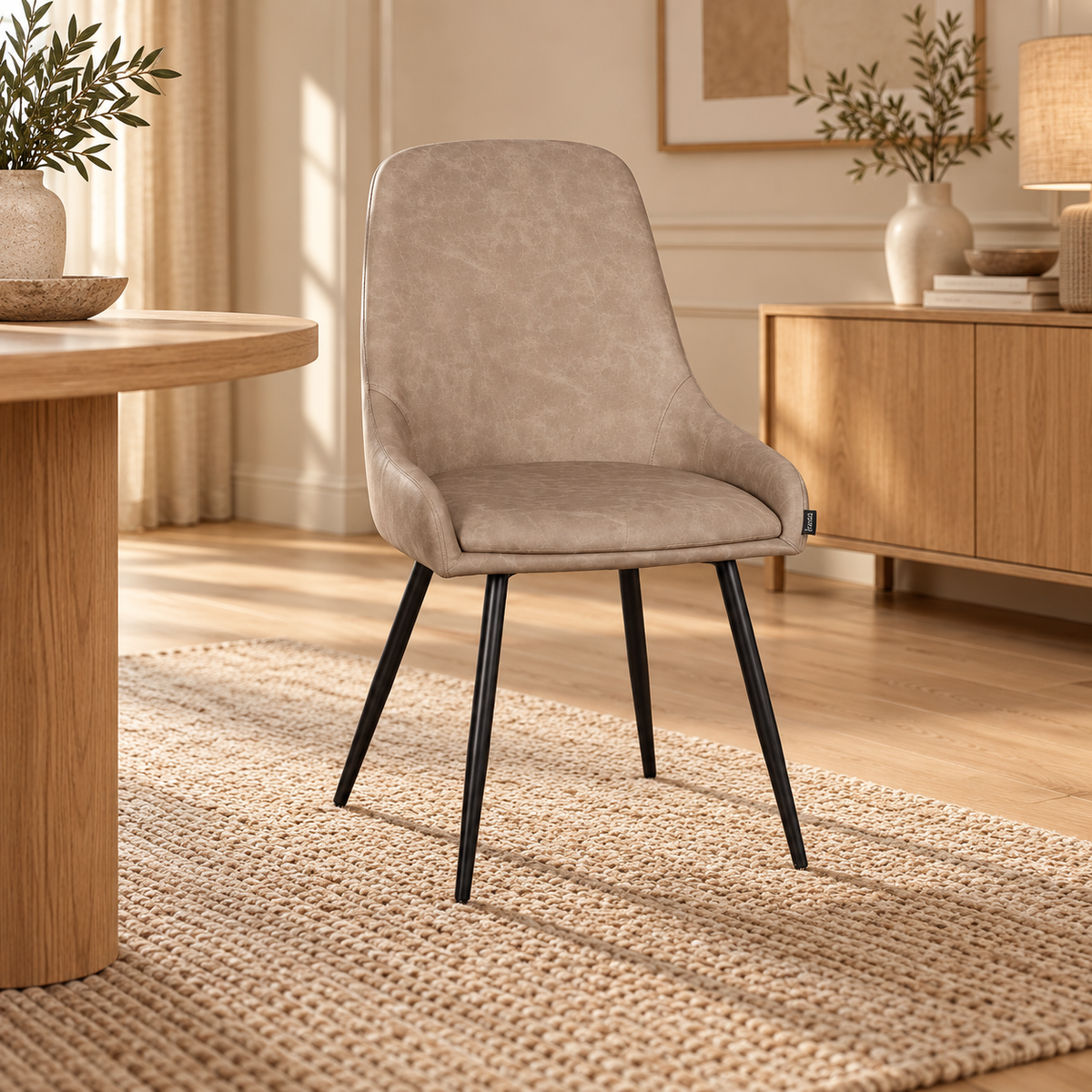 Chaise en Simili Cuir ROMY, 52x55,5xH87,5CM