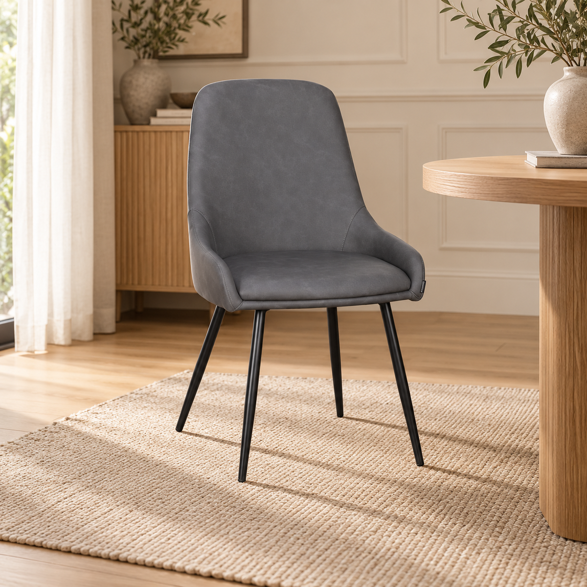 Chaise en Simili Cuir ROMY, 52x55,5xH87,5CM