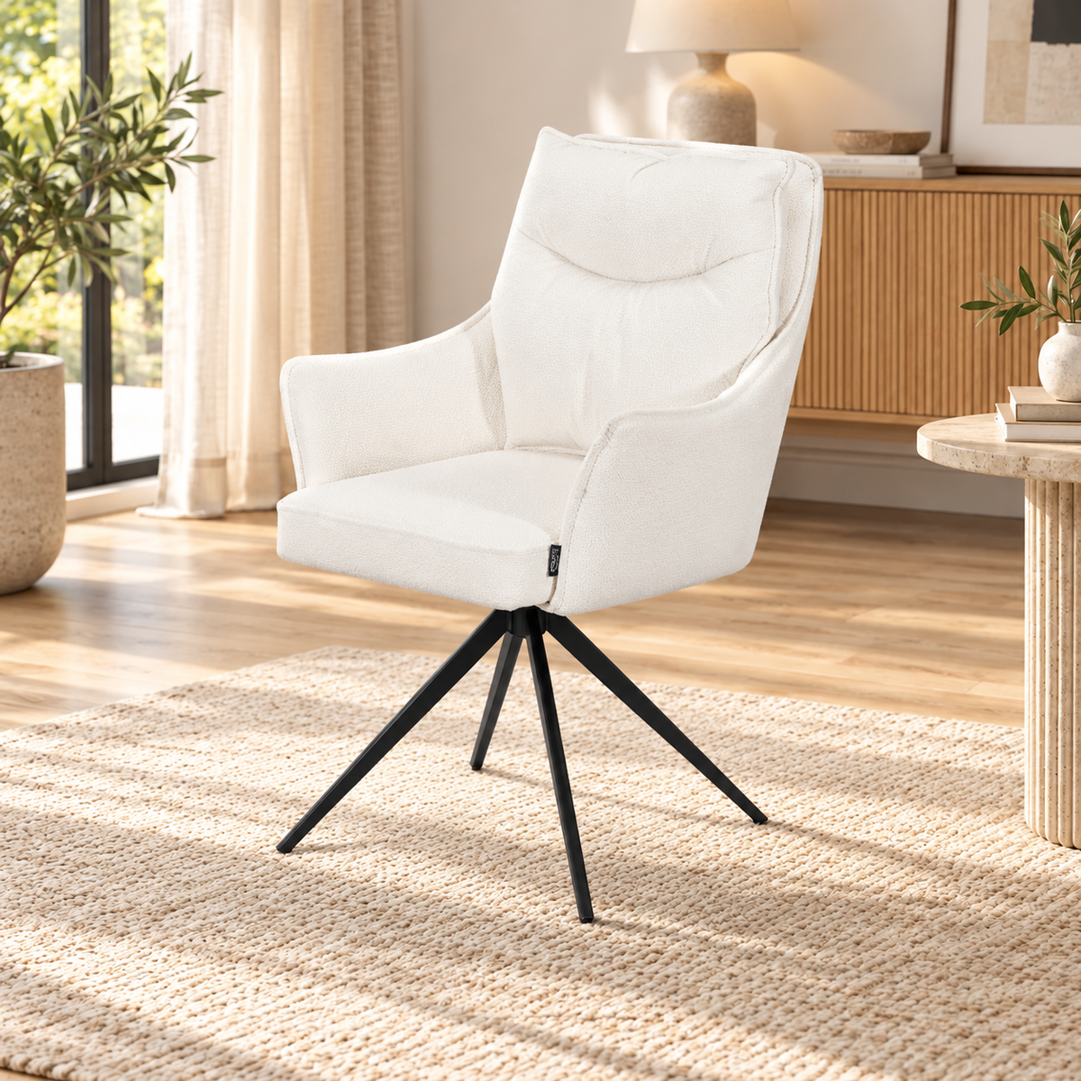 Chaise en tissu anti tache, 61x65xH92CM - LIOR