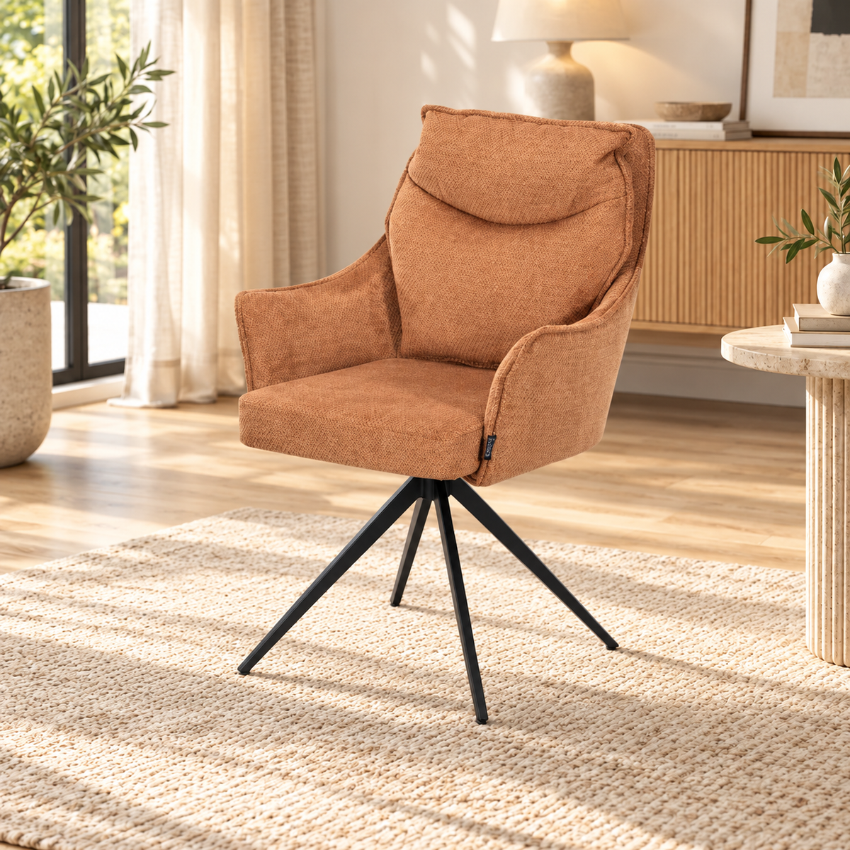 Chaise en tissu anti tache, 61x65xH92CM - LIOR