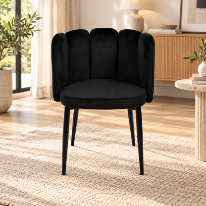 Chaise coquillage en velours anti tâche - CONNOR