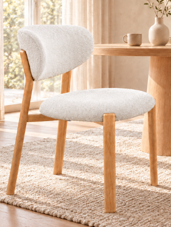 Chaise en tissu anti tache, 50x60xH81,5CM - LORA