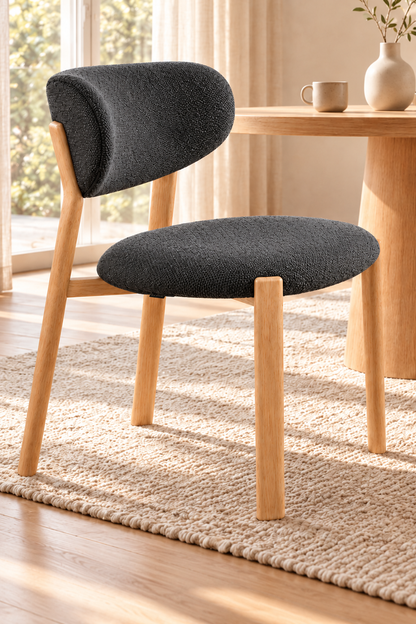 Chaise en tissu anti tache, 50x60xH81,5CM - LORA