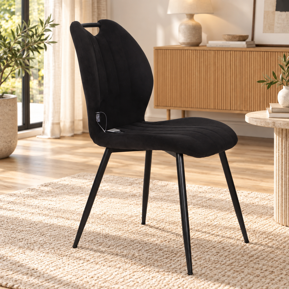 Chaise en tissu anti tache, 55x48xH85CM - YAEL