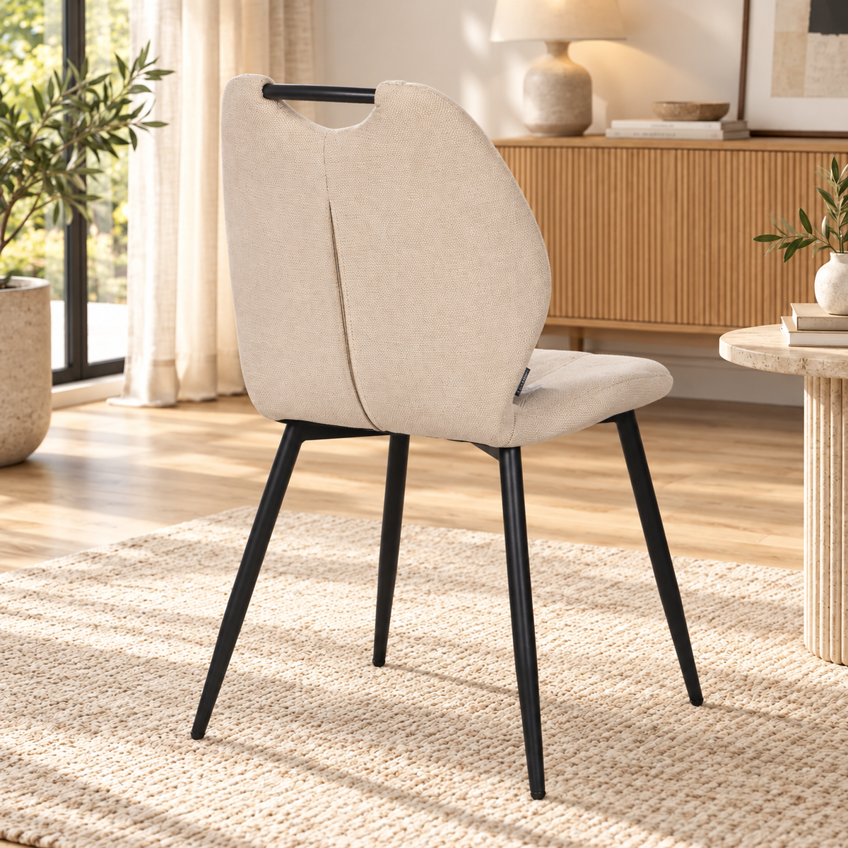 Chaise en tissu anti tache, 55x48xH85CM - YAEL