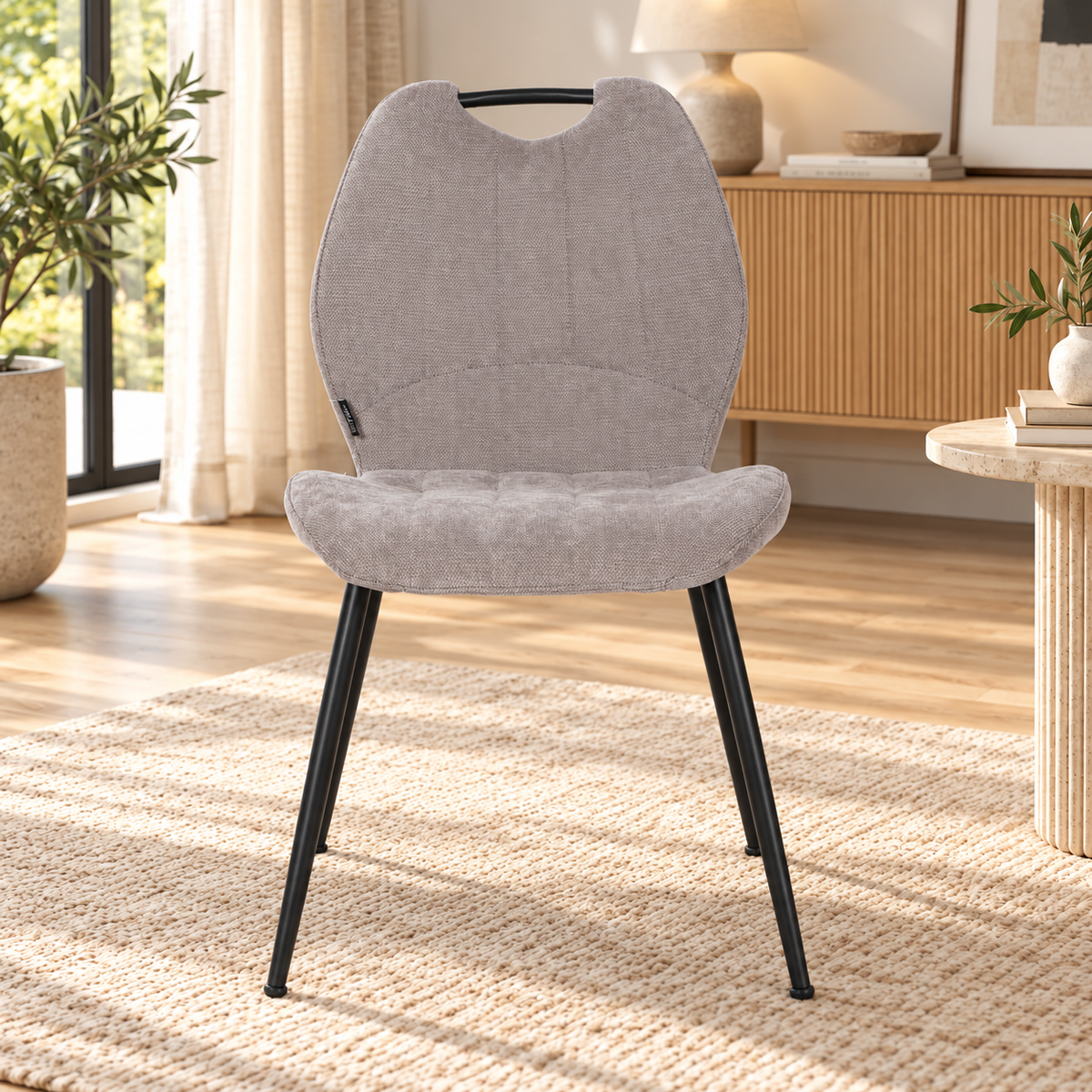 Chaise en tissu anti tache, 55x48xH85CM - YAEL