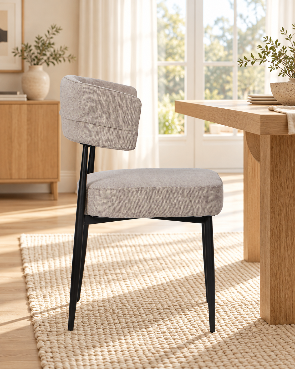 Chaise en tissu anti tache, 53x51xH83CM - YAARA