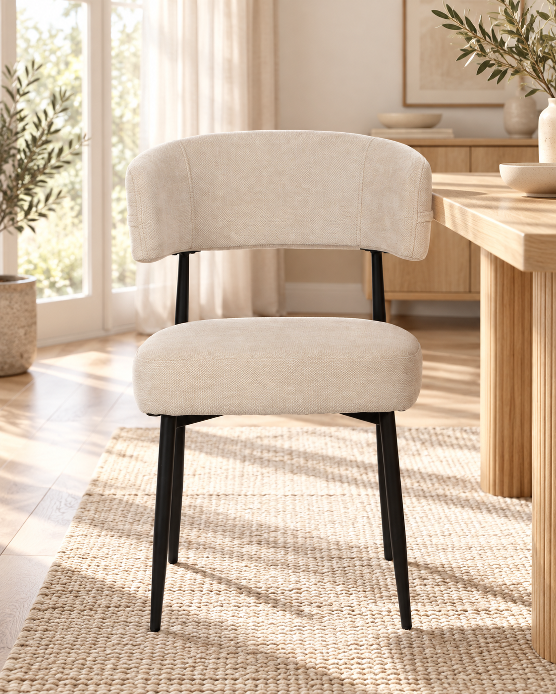 Chaise en tissu anti tache, 53x51xH83CM - YAARA