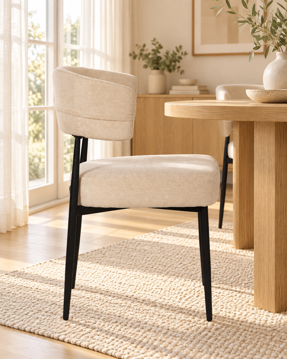 Chaise en tissu anti tache, 53x51xH83CM - YAARA
