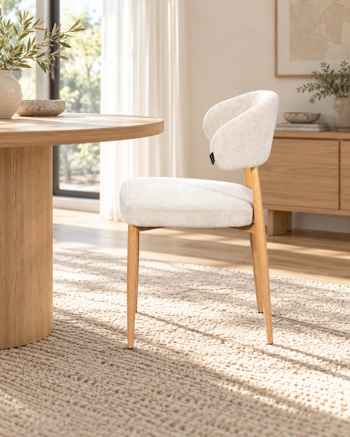 Chaise en tissu anti tache, 51x52xH81CM - SOPHIA