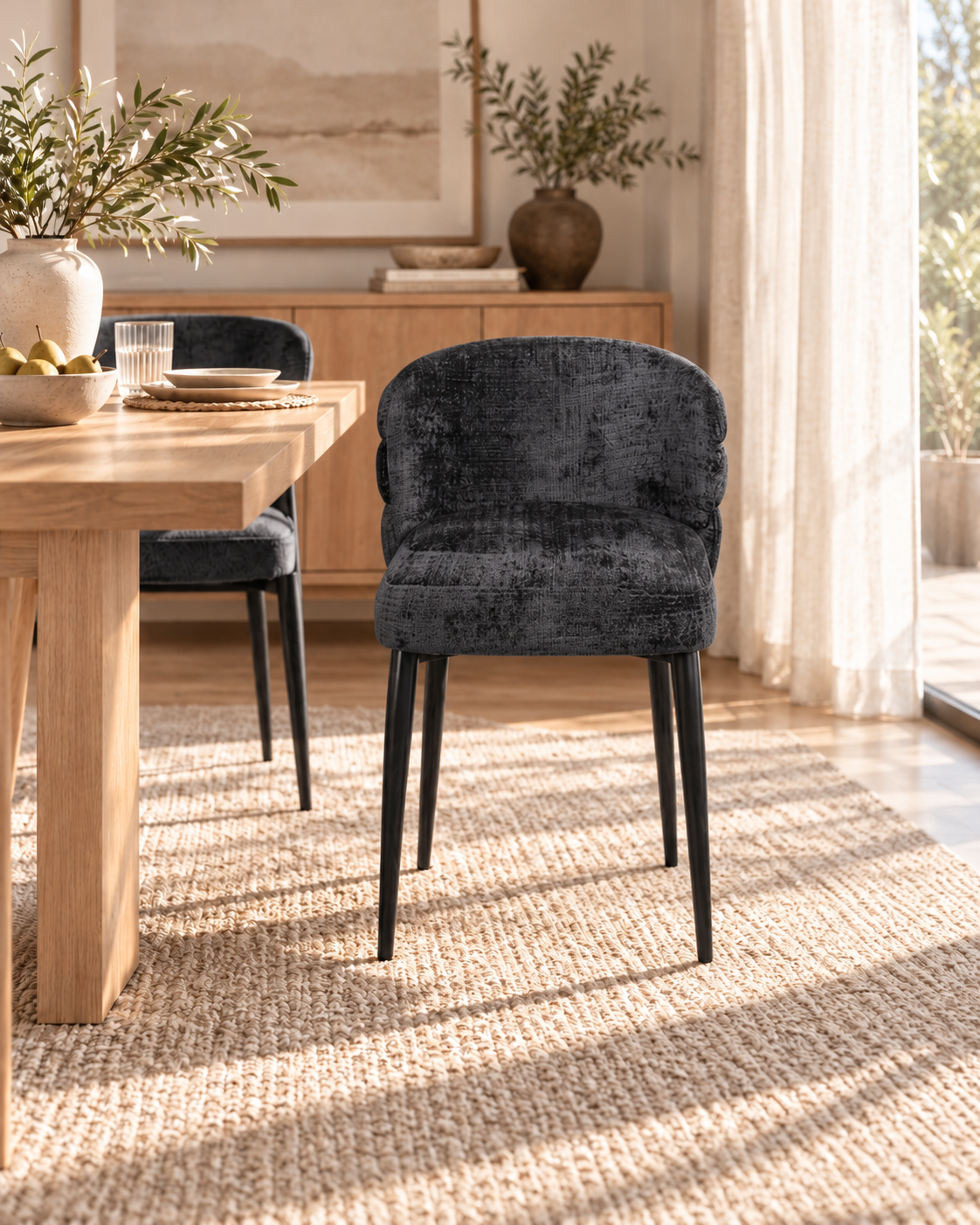 Chaise en tissu, 60x63xH77CM - NAYA