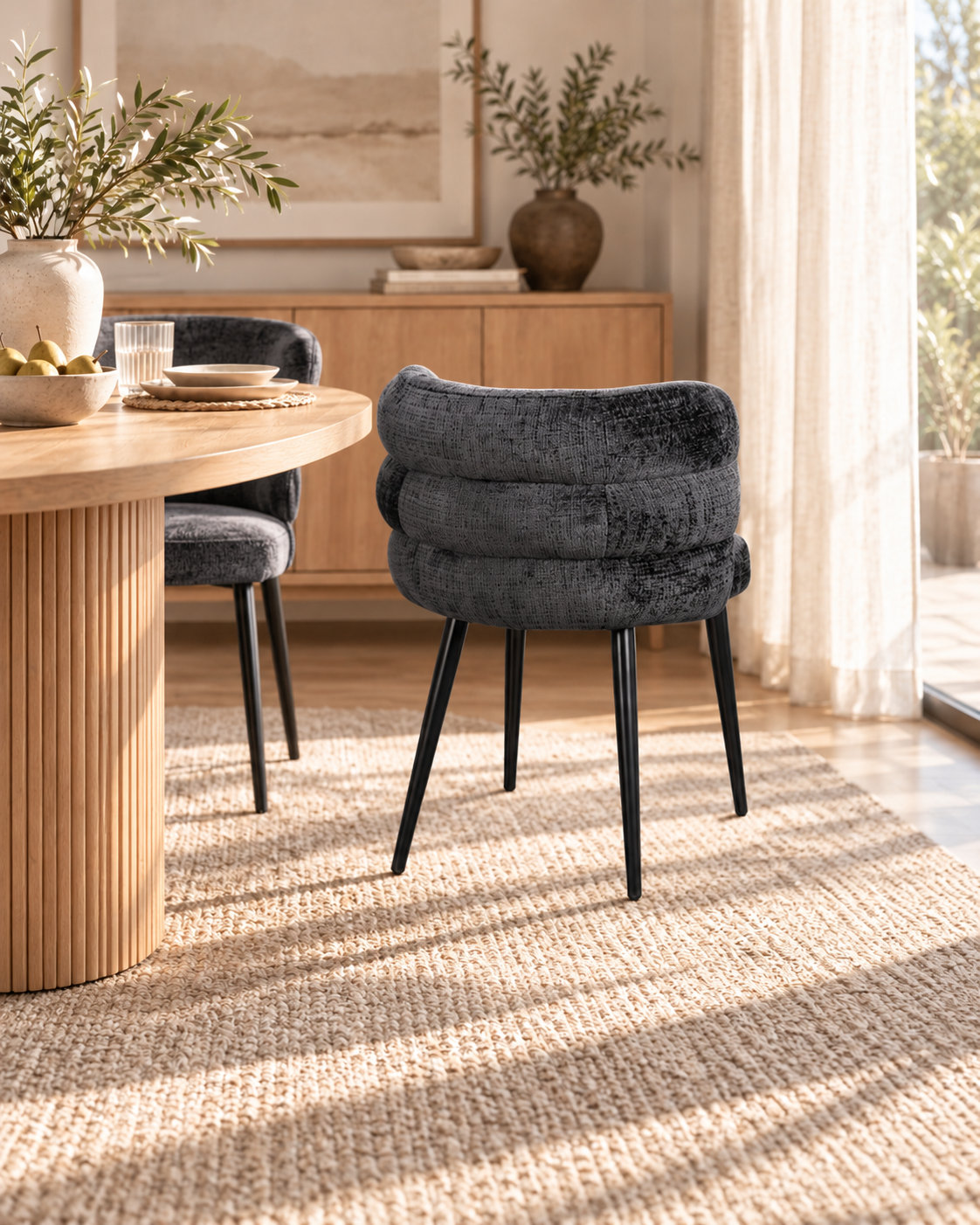 Chaise en tissu, 60x63xH77CM - NAYA