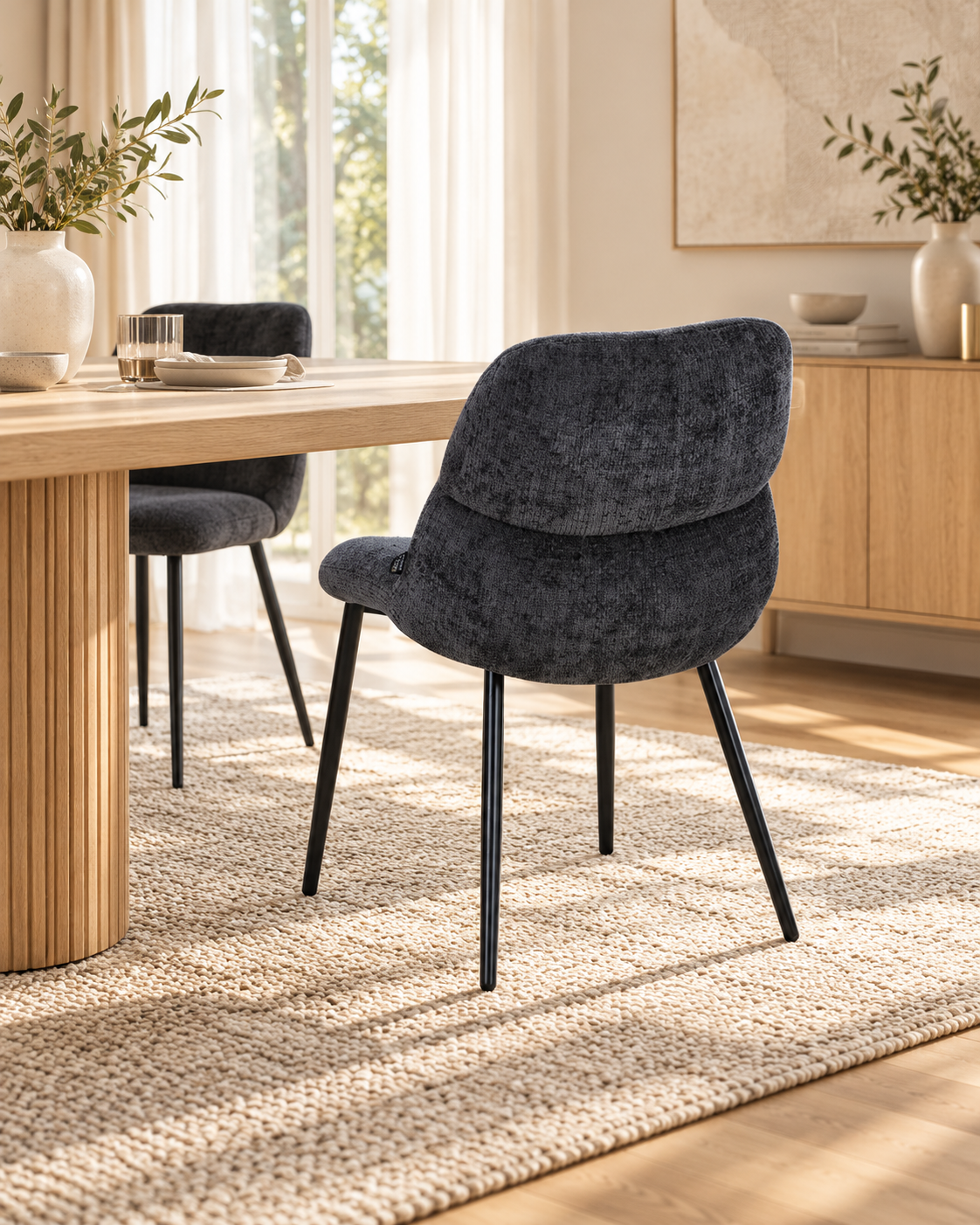 Chaise en tissu anti tache, 50x61,5xH84CM - NELIA