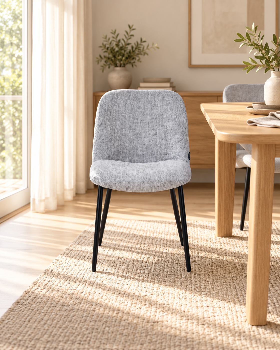 Chaise en tissu anti tache, 50x61,5xH84CM - NELIA