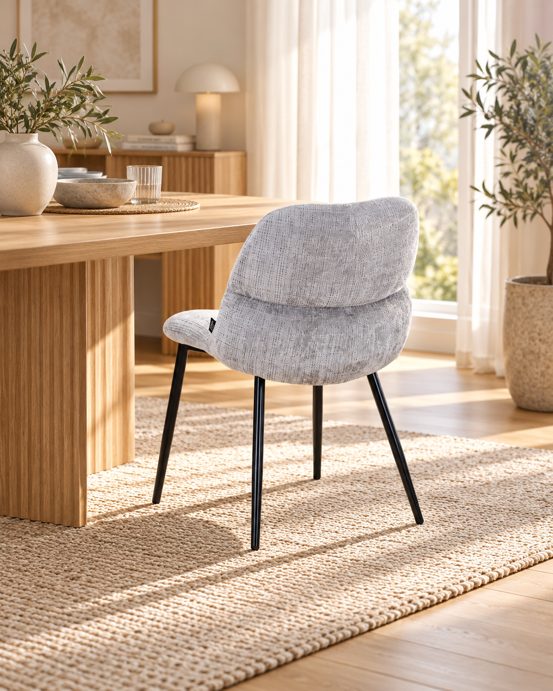Chaise en tissu anti tache, 50x61,5xH84CM - NELIA
