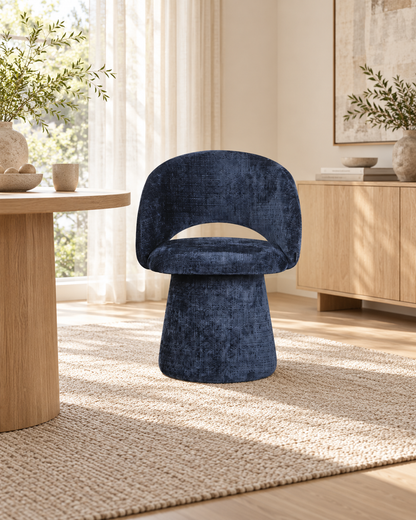 Chaise pivotante en tissu anti tache, 60x55,5xH77CM - ELIANA