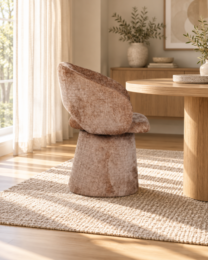 Chaise pivotante en tissu anti tache, 60x55,5xH77CM - ELIANA