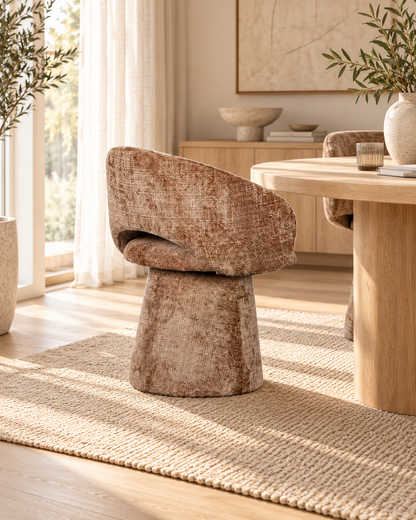 Chaise pivotante en tissu anti tache, 60x55,5xH77CM - ELIANA
